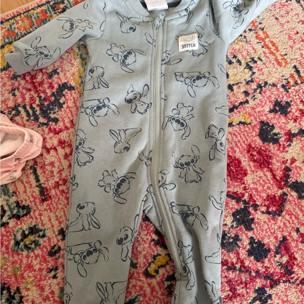 Disney Stitch Kids Footie Pajama - 3-6m